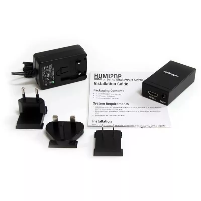 StarTech.com HDMI või DVI DisplayPorti aktiivmuundur, Aktiivne videomuundur, Toide, Must, Teras, CE, FCC, RoHS, 1920 x 1200 pikslit