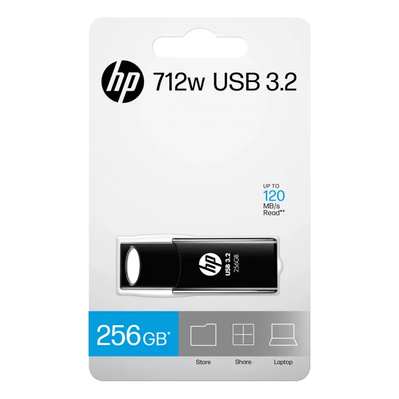 HP 712w USB-mälupulk 256 GB USB tüüp-A 3.2 Gen 1 (3.1 Gen 1) Must