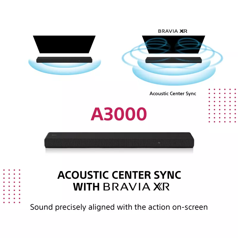 Soundbar Sony HT-A3000 Must 3.1 kanalit 250 W