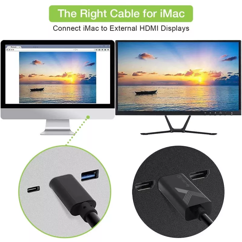 Techly adapterkaabel USB-C isane HDMI 2.0 4K isasele 2 m must