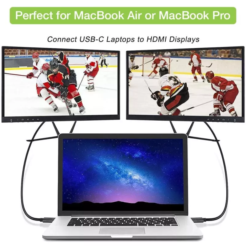 Techly adapterkaabel USB-C isane HDMI 2.0 4K isasele 2 m must