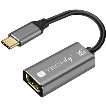 Techly IADAP-USBC-HDMI8 USB-graafikaadapter 7680 x 4320 pikslit Must, Hõbedane