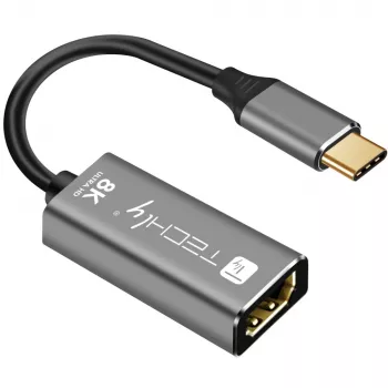 Techly IADAP-USBC-HDMI8 USB-graafikaadapter 7680 x 4320 pikslit Must, Hõbedane