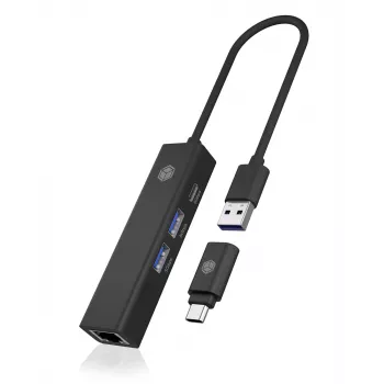 ICY BOX IB-HUB1439-LAN juhtmega USB 3.2 Gen 1 (3.1 Gen 1) Type-A must