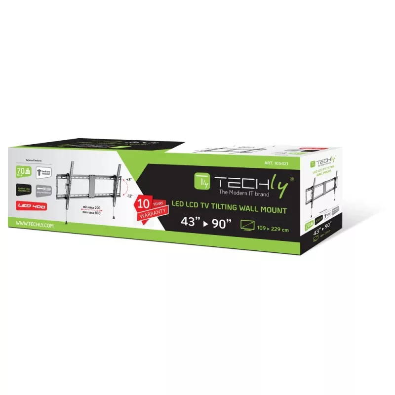 Techly ICA-PLB 590 TV-kinnitus/statiiv 2,29 m (90 tolli) Must