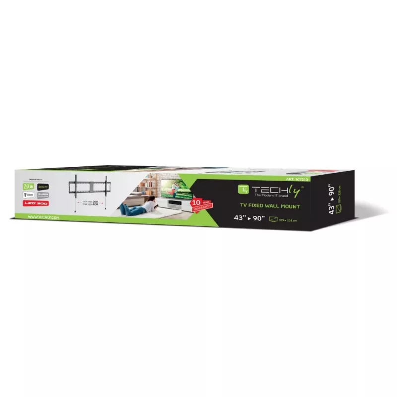 Techly Fikseeritud Seinakinnitusklamber LED TV LCD 43-90 tolli