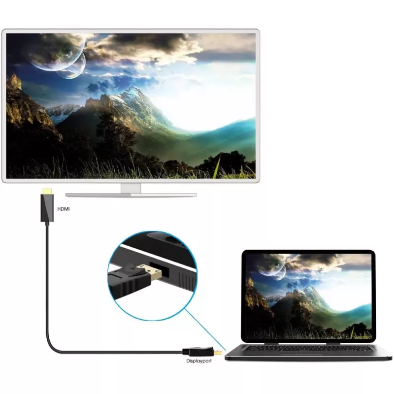 Techly muundurikaabel 1 m DisplayPort - HDMI 1.2 4K ICOC DSP-H12-010
