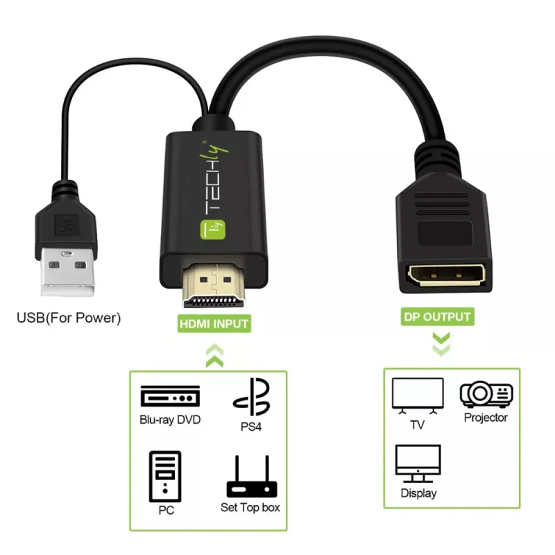Videosignaali muundur Techly ICOC HDMI-DP12A 4096x2160 120Hz