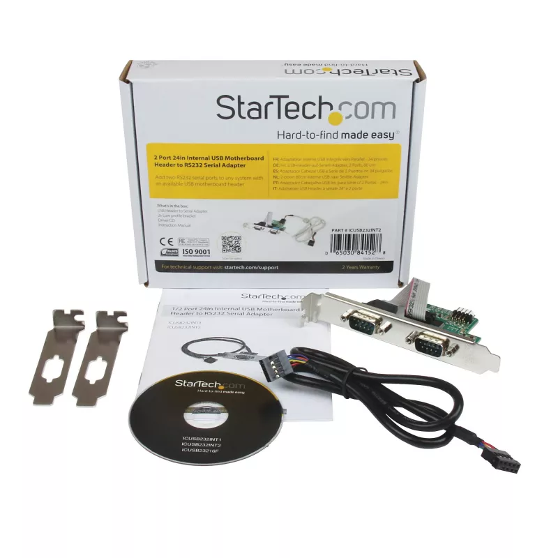 StarTech.com 24-tolline sisemine USB emaplaadi pesa 2 pordiga jada-RS232 adapter