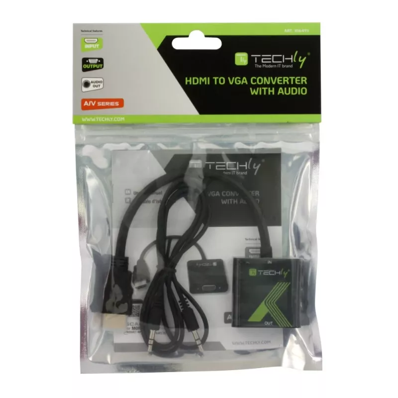 Techly kaabliadapter HDMI-VGA-le heliga IDATA HDMI-VGA2A