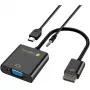 Techly kaabel Adapter Converter HDMI to VGA with Micro USB and Audio IDATA HDMI-VGA2AU