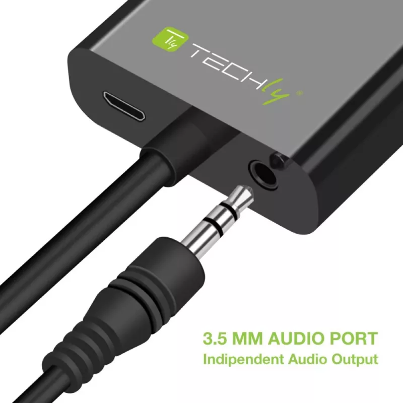 Techly kaabel Adapter Converter HDMI to VGA with Micro USB and Audio IDATA HDMI-VGA2AU