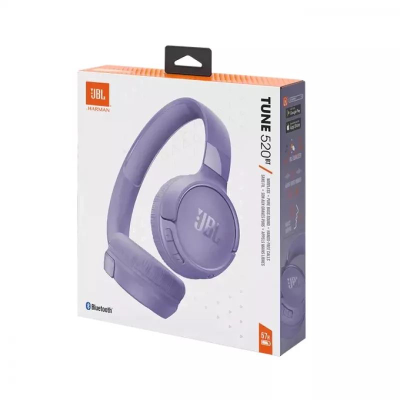 JBL Tune 520BT kõrvaklapid, juhtmevabad, peavõruga, kõned/muusika, USB USB-C, Bluetooth, lillad