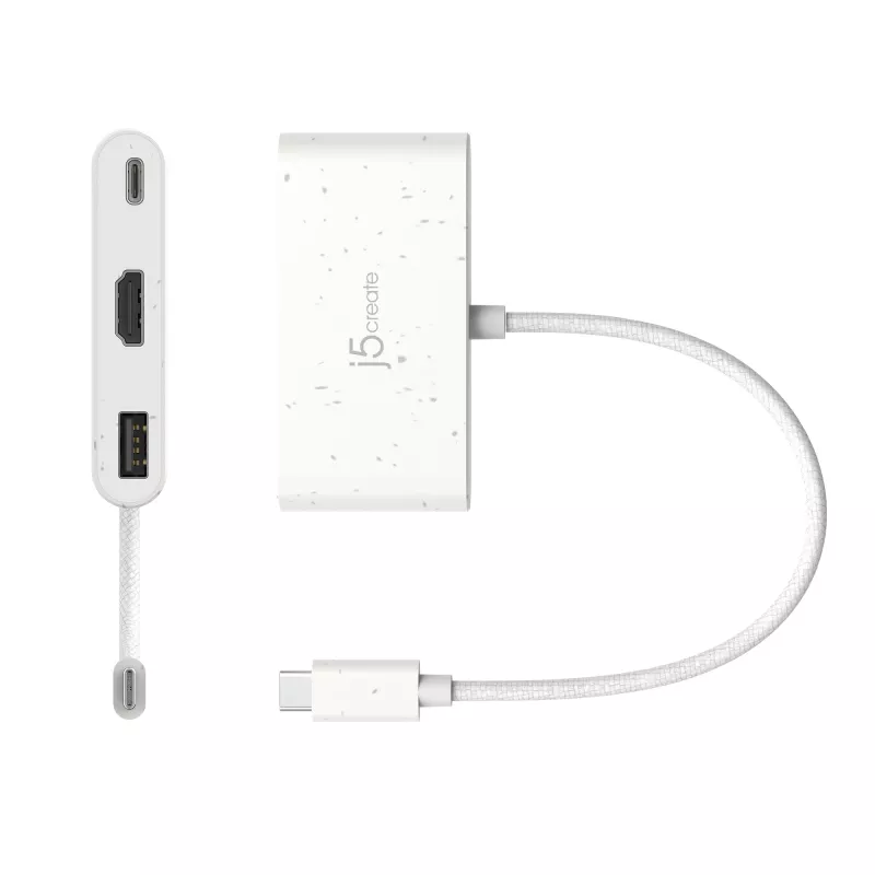 j5create JCA379EW - USB-C® to HDMI™ & USB™ Type-A toitelaiendusega