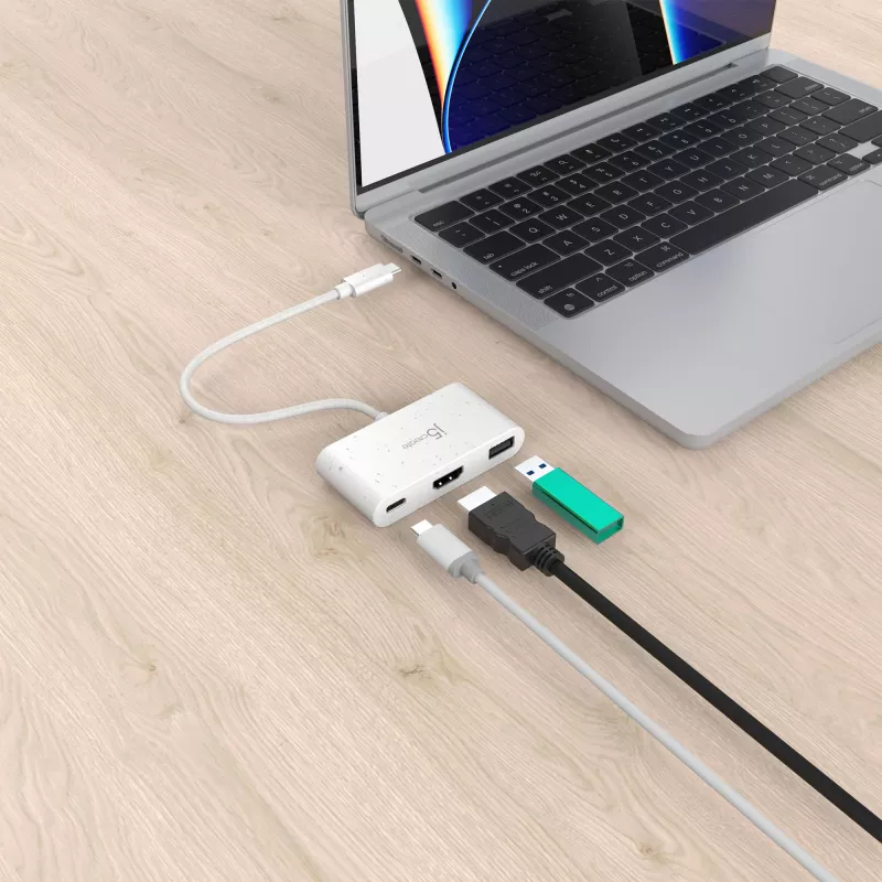 j5create JCA379EW - USB-C® to HDMI™ & USB™ Type-A toitelaiendusega