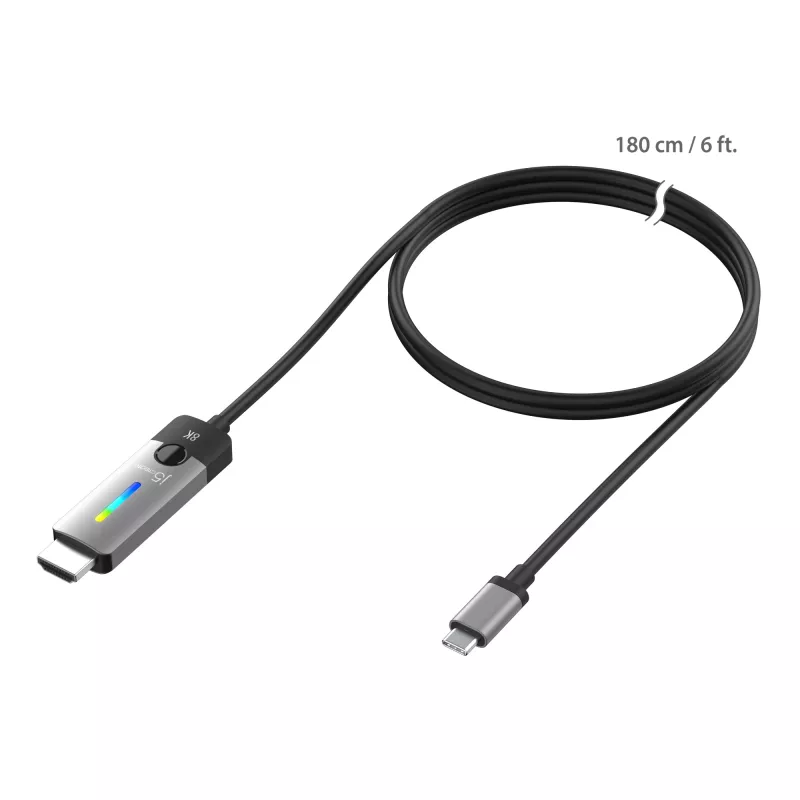 j5create JCC157-N USB-C – HDMI 2.1 8K kaabel 1,79 m