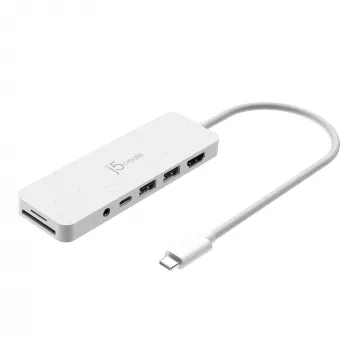 j5create JCD373EW - USB-C® mitme pordiga jaotur koos toiteedastusega