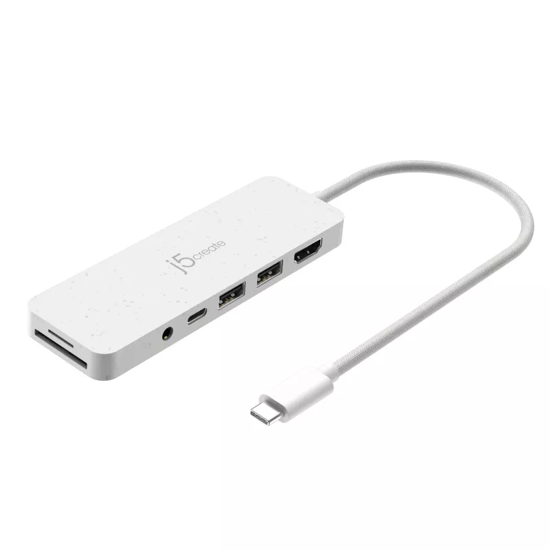 j5create JCD373EW - USB-C® mitme pordiga jaotur koos toiteedastusega