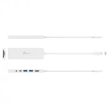 USB-C mitmikadapter j5create JCD373-N 60W toiteedastusega 4K
