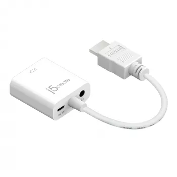 j5create JDA213 HDMI-VGA-adapter, valge, 0,1 m, 1920x1080P
