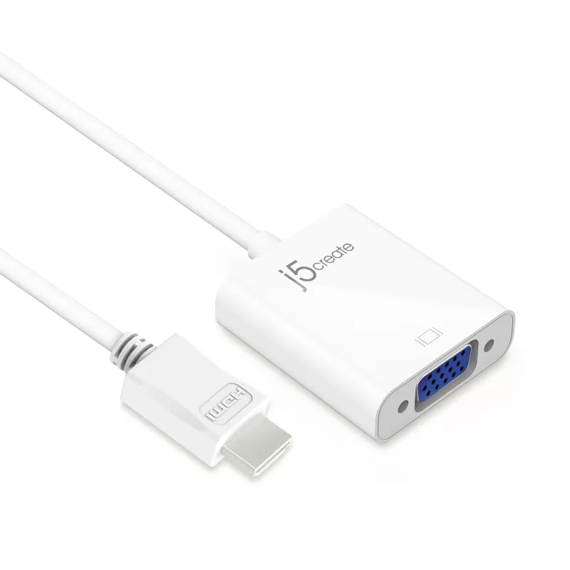 j5create JDA213 HDMI-VGA-adapter, valge, 0,1 m, 1920x1080P