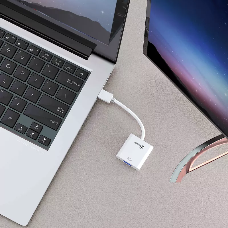 j5create JDA213 HDMI-VGA-adapter, valge, 0,1 m, 1920x1080P