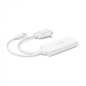 j5create JDA214 VGA-HDMI video-helimuundur Valge 0,176 m