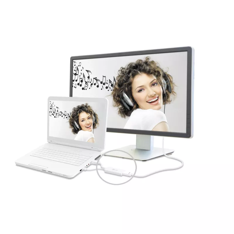 j5create JDA214 VGA-HDMI video-helimuundur Valge 0,176 m