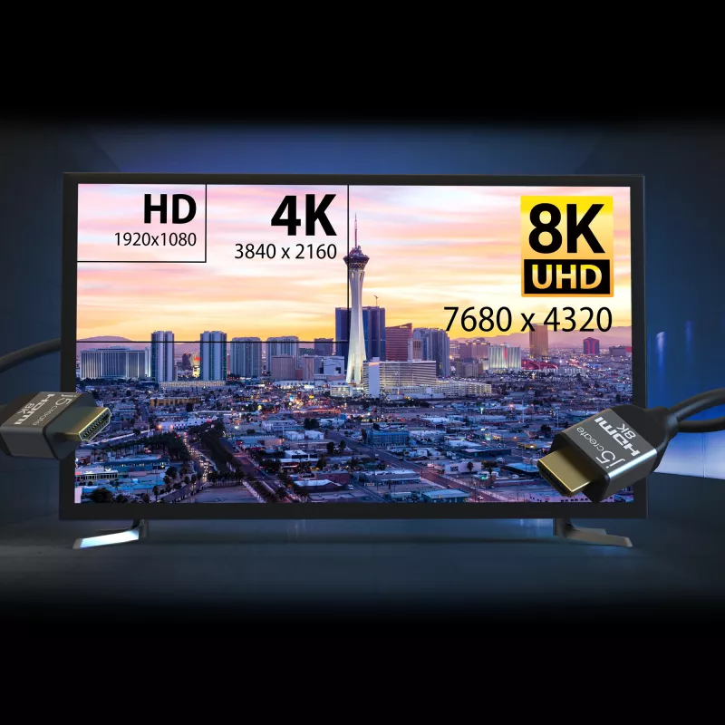 j5create JDC53 ülikõrge kiiruse 8K UHD HDMI™ kaabel, must ja hall, 2 m