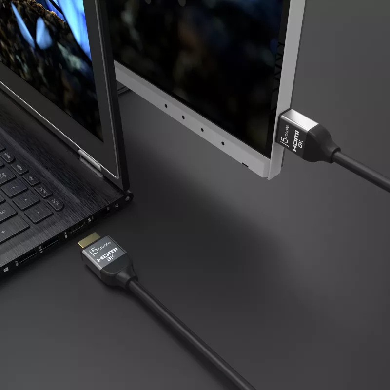 j5create JDC53 ülikõrge kiiruse 8K UHD HDMI™ kaabel, must ja hall, 2 m