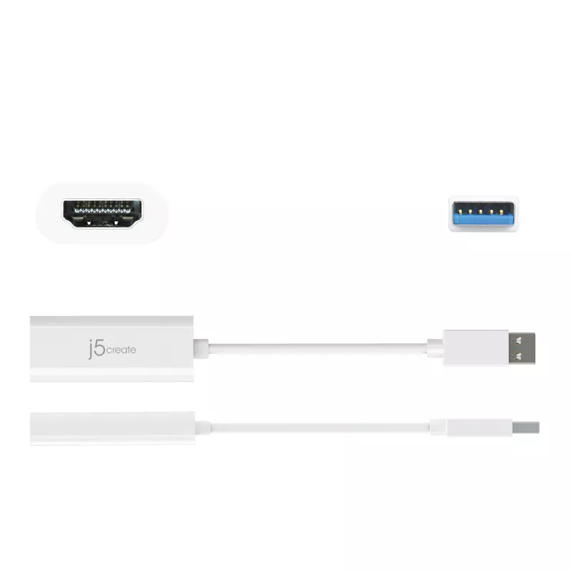 j5create JUA254 USB 3.0 HDMI mitme monitori adapter, 3.2 Gen 1 (3.1 Gen 1), USB Type-A, HDMI väljund, 2048 x 1152 pikslit