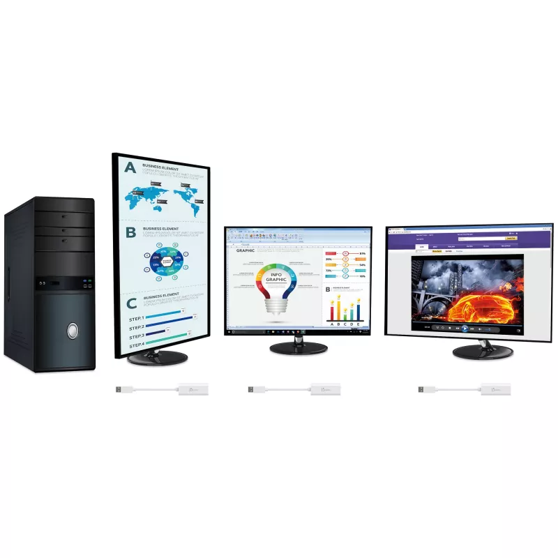 j5create JUA254 USB 3.0 HDMI mitme monitori adapter, 3.2 Gen 1 (3.1 Gen 1), USB Type-A, HDMI väljund, 2048 x 1152 pikslit