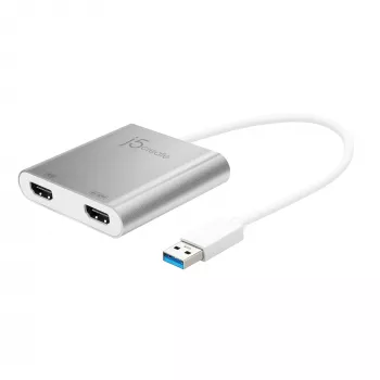 j5create JUA365 USB™ 3.0 kahe HDMI-ga mitme monitori adapter, hõbedane