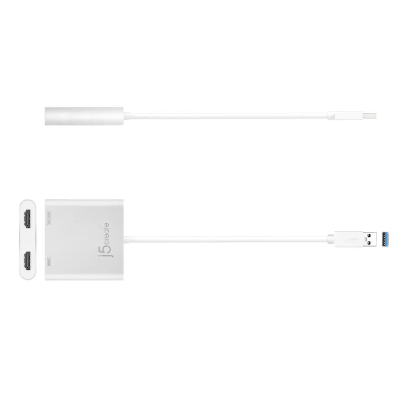j5create JUA365 USB™ 3.0 kahe HDMI-ga mitme monitori adapter, hõbedane