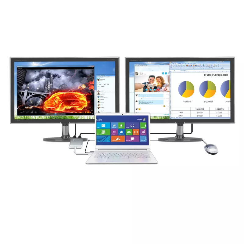 j5create JUA365 USB™ 3.0 kahe HDMI-ga mitme monitori adapter, hõbedane