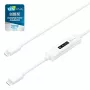 j5create JUCP14 USB-C™ 2.0 – USB-C™ kaabel OLED-dünaamilise võimsusmõõturiga, valge, 1,2 m