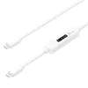 j5create JUCP14 USB-C™ 2.0 – USB-C™ kaabel OLED-dünaamilise võimsusmõõturiga, valge, 1,2 m