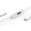 j5create JUCP14 USB-C™ 2.0 – USB-C™ kaabel OLED-dünaamilise võimsusmõõturiga, valge, 1,2 m