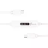 j5create JUCP14 USB-C™ 2.0 – USB-C™ kaabel OLED-dünaamilise võimsusmõõturiga, valge, 1,2 m