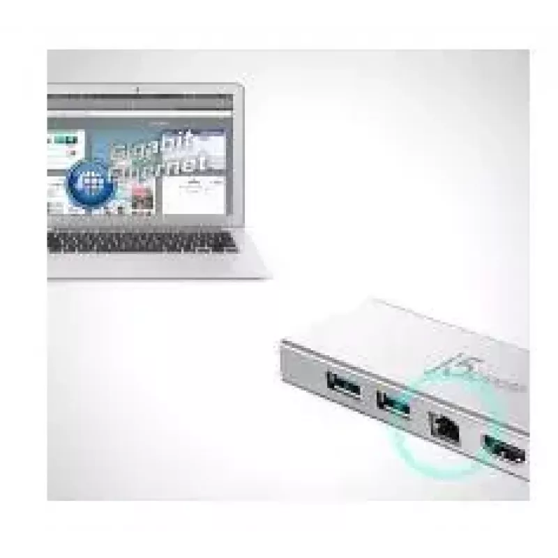 j5create JUD380 USB™ 3.0 Mini dokk, sisaldab 1x HDMI-porti ja 3x USB-porti, hõbedane