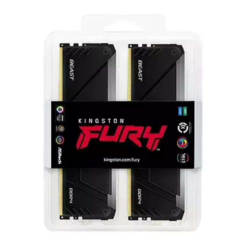 Kingston Technology FURY Beast 128GB 3600MT/s DDR4 CL18 DIMM (4 tk komplekt) RGB