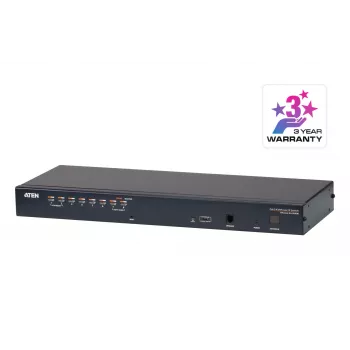 ATEN 8-pordine CAT5e/6 KVM over IP lüliti, 1920 x 1200 pikslit, Ethernet LAN, WUXGA, 8,7 W, Must