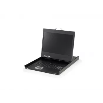 LevelOne 19-tolline laiekraaniga LCD KVM raamikonsool, US klaviatuur