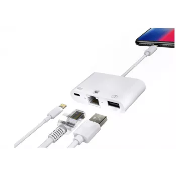 Microconnect LIGHT-HUB2 sülearvuti dokkimisjaam/pordi paljundaja Lightning Valge