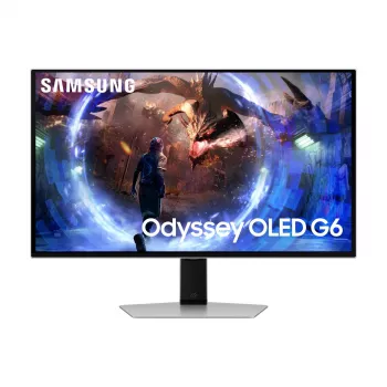 27-tolline OLED monitor Samsung G60SD LS27DG602SUXEN — 2560x1440 QHD, 0,03 ms, 178° vaatenurk, USB 3.2 jaotur, VESA, hõbedane