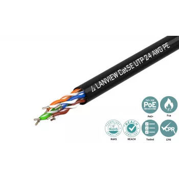 Lanview LVN122149 võrgukaabel Must 305 m Cat5e U/UTP (UTP)