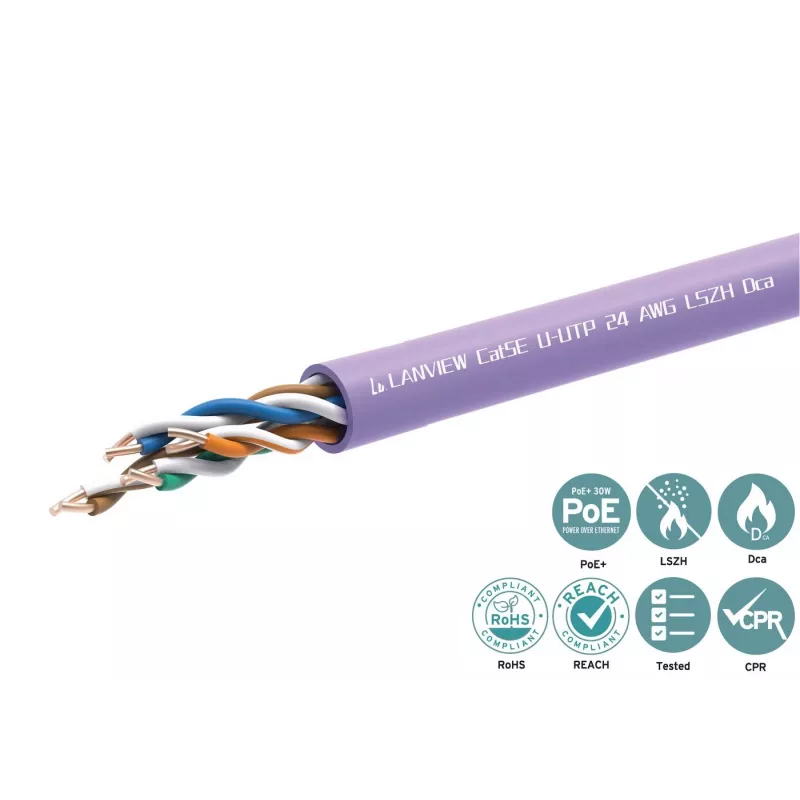 Võrgukaabel Lanview LVN122152 RJ45 Cat5e 305 m lilla