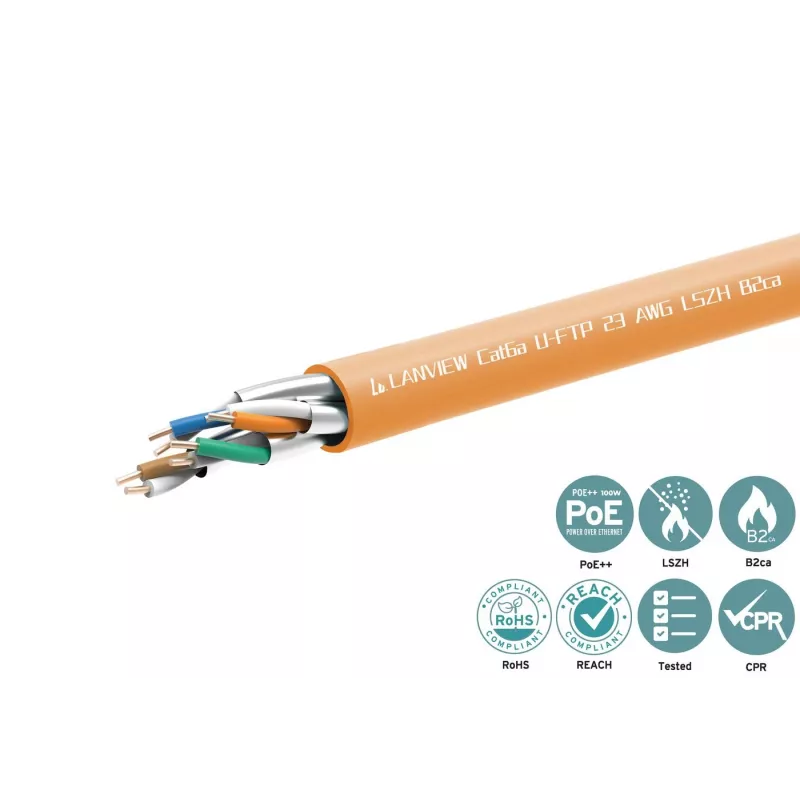 Võrgukaabel Lanview LVN122153 RJ45 Cat6a 305 m Oranž