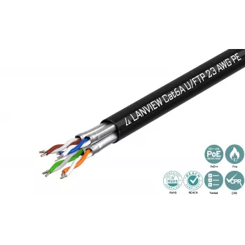Lanview LVN122445 võrgukaabel Must 500 m Cat6a U/UTP (UTP)