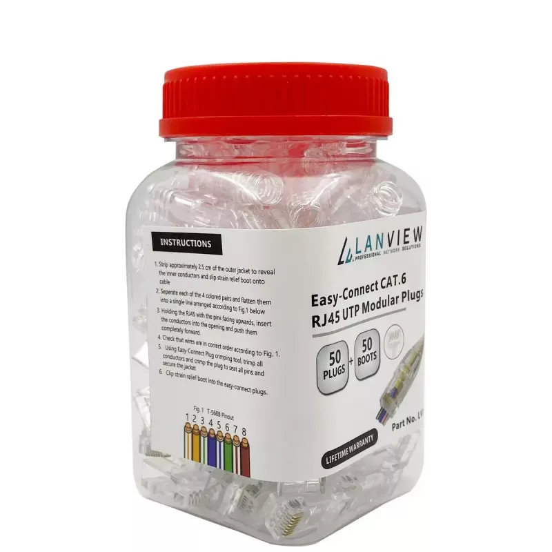 Lanview LVN125305 juhtmeühendus RJ45 läbipaistev
